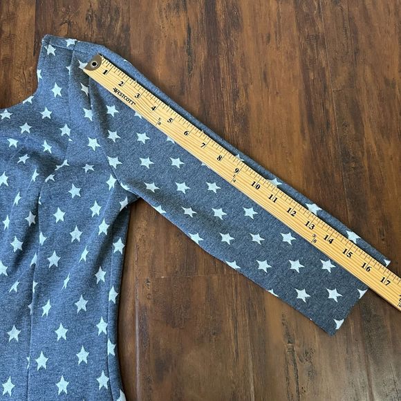 MODCLOTH 3/4 Sleeve Star Print Sheath Mini Dress in Grey - Picture 10 of 10